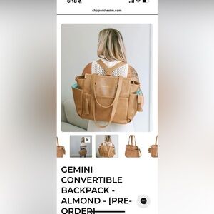 GEMINI CONVERTIBLE BACKPACK - in ALMOND